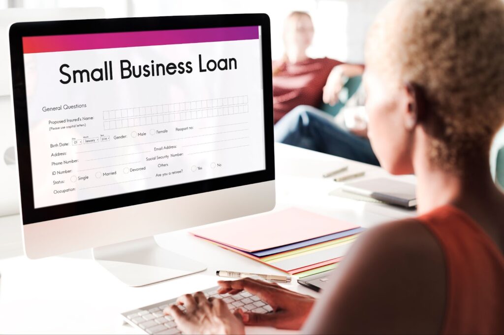 Photo of small business loan app with payroll funding, bank loans, and small business loans